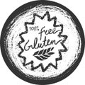 Circle label Gluten free vector. Hand drawn round label of gluten-free.